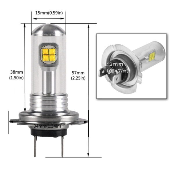 Set becuri cu led H7 3000lm 80w - imagine 2