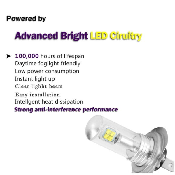 Set becuri cu led H7 3000lm 80w - imagine 6