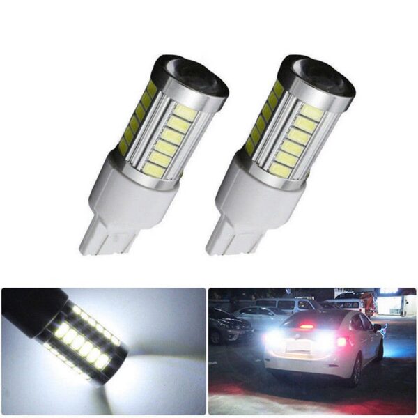 Set becuri T20 dublu filament W21W 7443 33 LED SMD - imagine 5