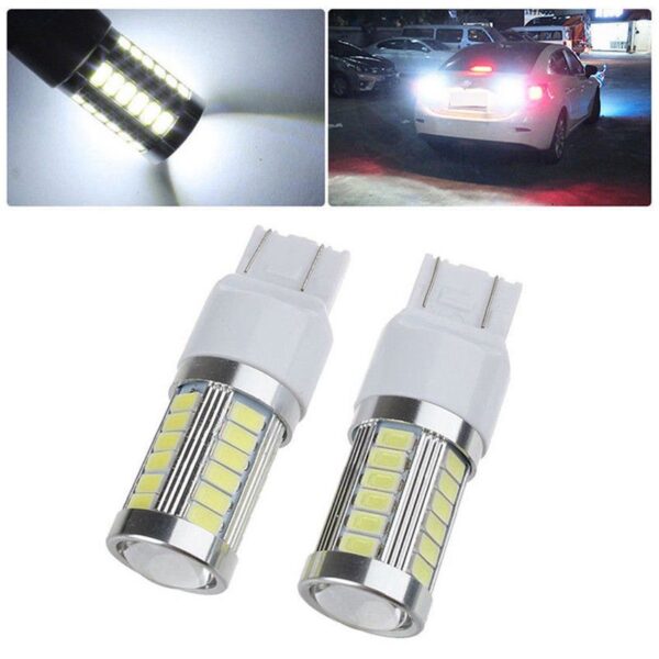 Set becuri T20 dublu filament W21W 7443 33 LED SMD