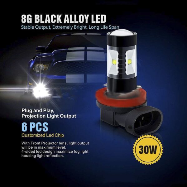 LED H11 LED Proiectoare de ceata 3200LM 6500k - imagine 6