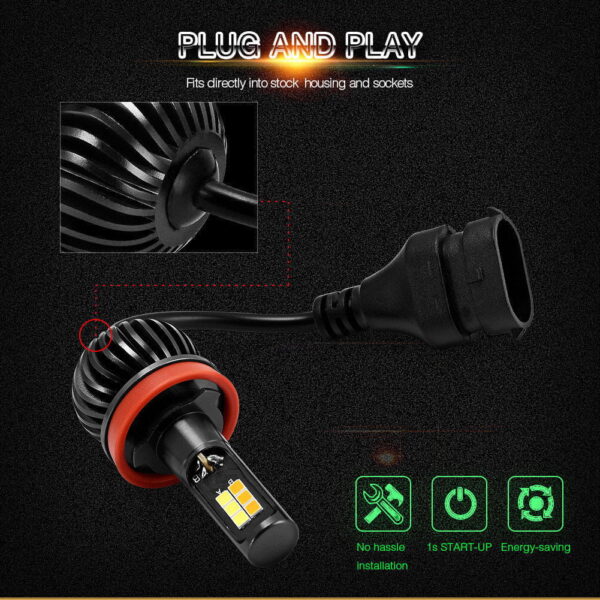 Led proiectoare H8/H9/H11 cu doua culori Galben/Alb - imagine 6