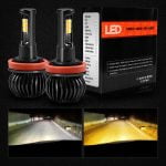 Led proiectoare H8/H9/H11 cu doua culori Galben/Alb