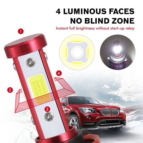 Set 2 x Led H4 cu 4 Fete Canbus Integrat - imagine 8