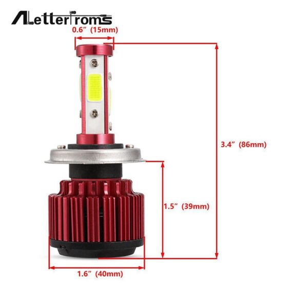 Set 2 x Led H4 cu 4 Fete Canbus Integrat - imagine 5