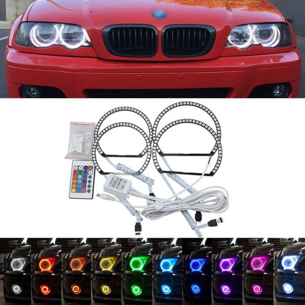 Angel Eyes Multicolor cu Telecomanda BMW E36, E38, E39, E46, LED RGB