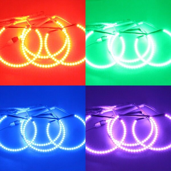 Angel Eyes Multicolor cu Telecomanda BMW E36, E38, E39, E46, LED RGB - imagine 5