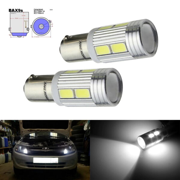 Set 2 x Becuri Albe led H6W BAX9s cu 10 SMD
