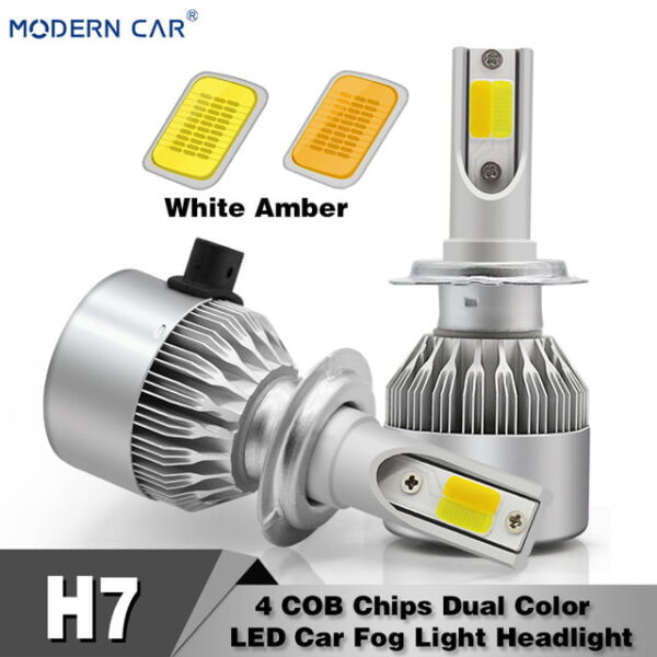 Led H7 Cu dubla culoare Alb / Galben 9600LM - imagine 6