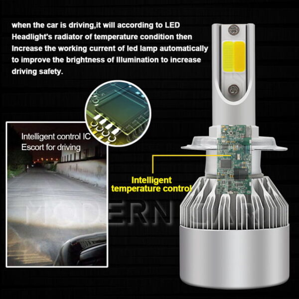 Led H7 Cu dubla culoare Alb / Galben 9600LM - imagine 11