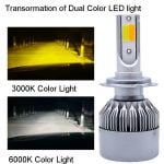 Led H7 Cu dubla culoare Alb / Galben 9600LM