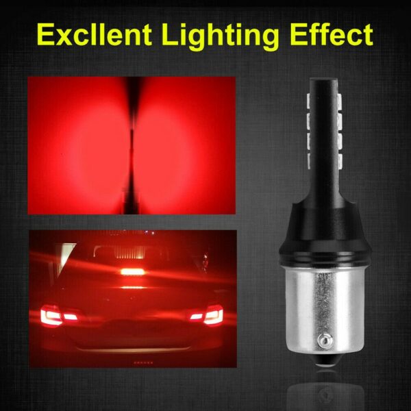 Set becuri Led Rosii BA15s P21W cu 12 leduri SMD