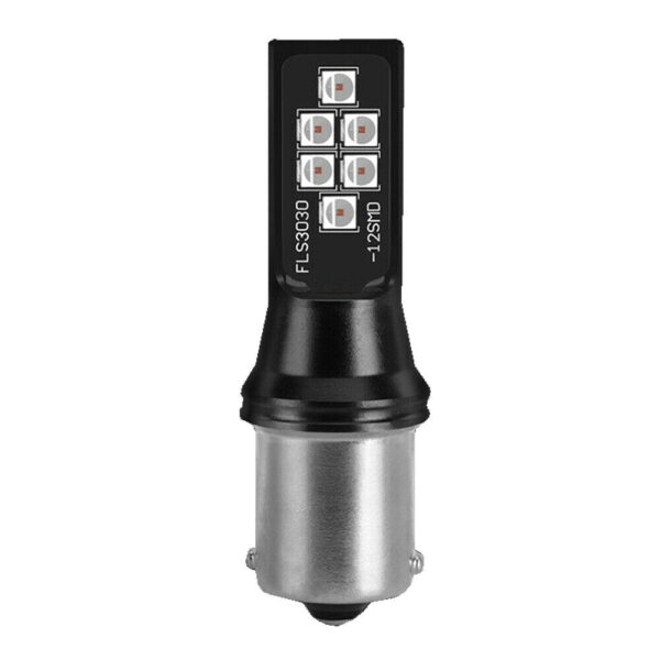 Set becuri Led Rosii BA15s P21W cu 12 leduri SMD - imagine 5