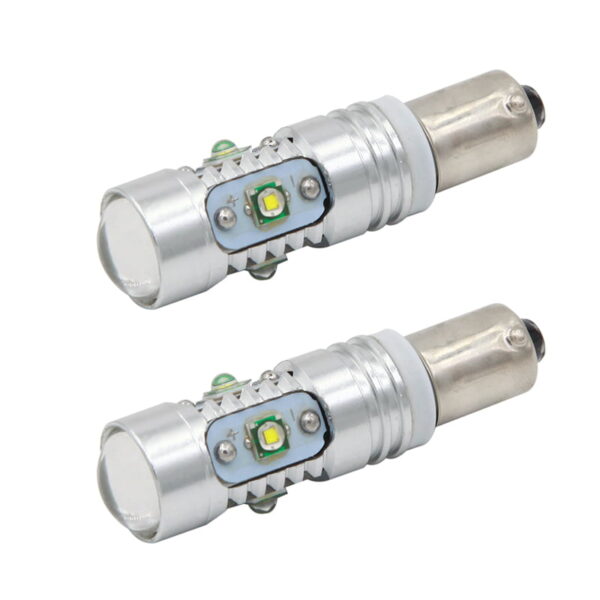 Set 2 x Becuri Albe led BAX9s H6W cu 5 LED Cree - imagine 3