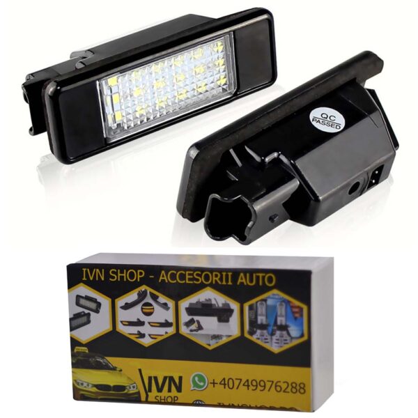 Set lampi LED numar dedicate PEUGEOT 106 207 307 308 406 407 508 1007 3008 Citroen C2 C3 C4 C5 C6 DS3