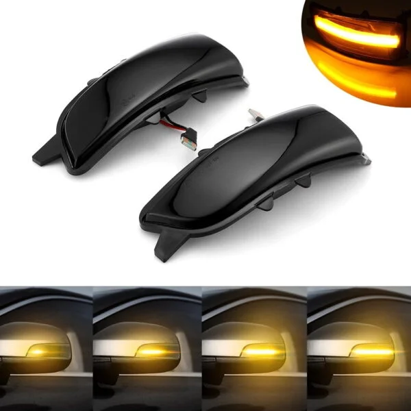 Set semnalizare dinamica secventiala progresiva fumurie oglinda Volvo V50 V70 II III S60 I S40 II S80 II C30 II - imagine 2