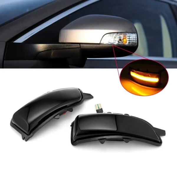 Set semnalizare dinamica secventiala progresiva fumurie oglinda Volvo V50 V70 II III S60 I S40 II S80 II C30 II - imagine 5