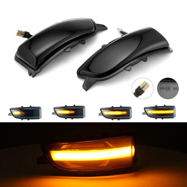 Set semnalizare dinamica secventiala progresiva fumurie oglinda Volvo V50 V70 II III S60 I S40 II S80 II C30 II - imagine 3