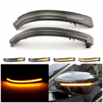 Set semnalizare dinamica secventiala progresiva fumurie oglinda Nissan Juke F15 Qashqai J11 X-Trail T32 2014 2015 2016 2017