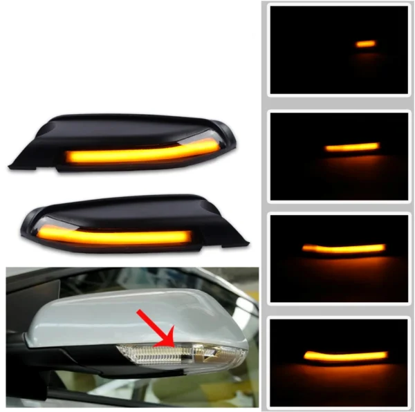Set semnalizare dinamica secventiala progresiva fumurie oglinda VW Volkswagen Polo mk4 FL Vento Skoda Octavia - imagine 2