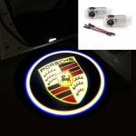 Set 2 Holograme Proiectoare Logo LED dedicate Portiere Porsche Cayenne 2003 - 2009