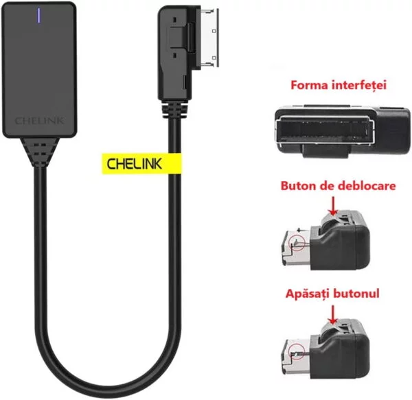 Cablu Adaptor Bluetooth 5.0 AMI / MMI Media IN CHELINK compatibil cu Mercedes Benz S212 W212 W204 A207 C207 - imagine 2