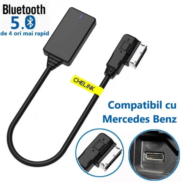 Cablu Adaptor Bluetooth 5.0 AMI / MMI Media IN CHELINK compatibil cu Mercedes Benz S212 W212 W204 A207 C207 - imagine 4