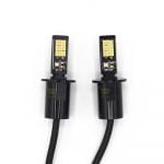 Set 2 Becuri LED H3 cu dubla culoare Alb/Galben DRL Lumina ceata