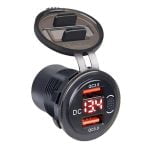 Incarcator Priza Auto cu dubla incarcare USB QC3.0 cu indicator de voltaj rosu si buton de Pornire Oprire ON/OFF