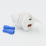 Priza auto 12v/24v Mufa PD Type C si USB QC 3.0 Carcasa Alba