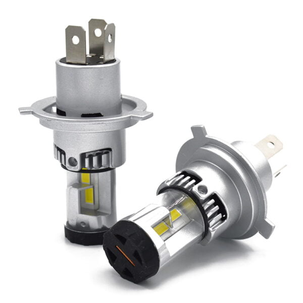 Set 2 becuri LED H4 W10S Plug & Play culoare Alb Rece 24000LM 70W cu Sticla detasabila - imagine 2
