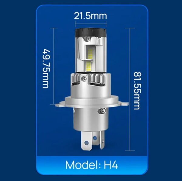 Set 2 becuri LED H4 W10S Plug & Play culoare Alb Rece 24000LM 70W cu Sticla detasabila - imagine 4