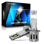 Set 2 becuri LED Novsight N63 model mini, 1:1, Soclu H1 20000LM 90W