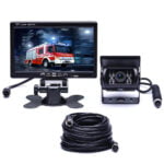 Set Kit Camera Marsarier cu LED-uri infrarosu IR si Monitor LCD TFT de 7inch Viziune nocturna Conexiune FIR 10M TIR Camion Autobuz Utilaje agricole
