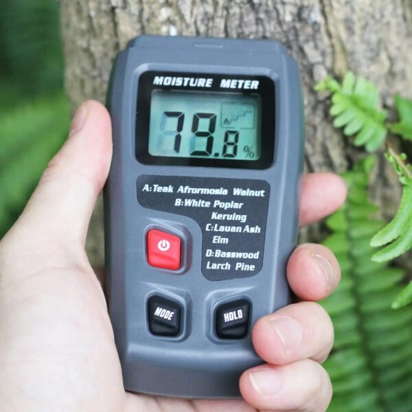 Umidometru Profesional Detector pentru masurarea gradului de umiditate al lemnului, ecran iluminat LCD - imagine 2