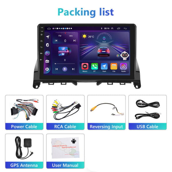 Navigatie Android C-Class W204 S204 2007-2010, 2GB RAM 64GB ROM Ecran 9inch Carplay & Android auto - imagine 3