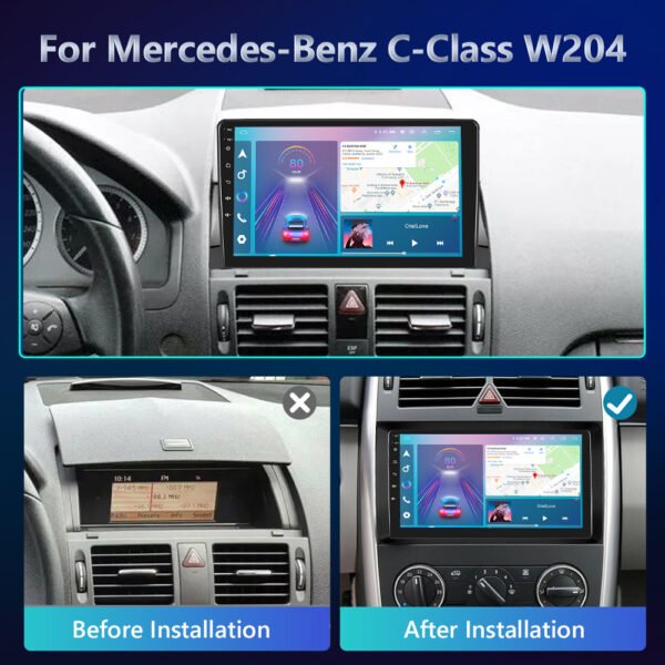 Navigatie Android C-Class W204 S204 2007-2010, 2GB RAM 64GB ROM Ecran 9inch Carplay & Android auto - imagine 19