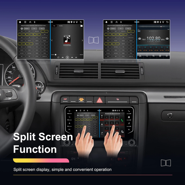 Navigatie Android 13, 2GB RAM 64GB ROM, Ecran tactil de 7 inchi, Android Auto & Carplay, Dedicata pentru Audi A4 B6 S4 RS4 Seat Exeo - imagine 15