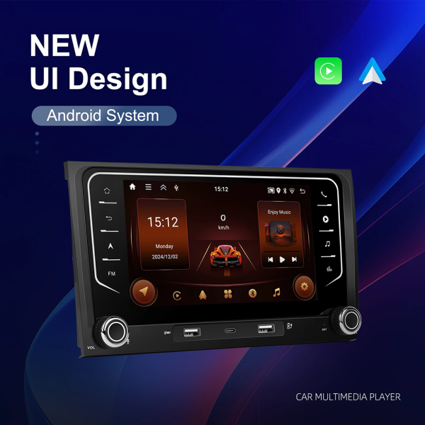 Navigatie Android 13, 2GB RAM 64GB ROM, Ecran tactil de 7 inchi, Android Auto & Carplay, Dedicata pentru Audi A4 B6 S4 RS4 Seat Exeo - imagine 3