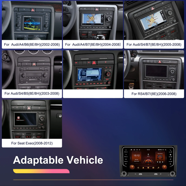 Navigatie Android 13, 2GB RAM 64GB ROM, Ecran tactil de 7 inchi, Android Auto & Carplay, Dedicata pentru Audi A4 B6 S4 RS4 Seat Exeo - imagine 19