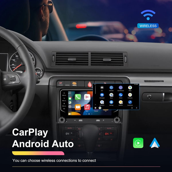 Navigatie Android 13, 2GB RAM 64GB ROM, Ecran tactil de 7 inchi, Android Auto & Carplay, Dedicata pentru Audi A4 B6 S4 RS4 Seat Exeo - imagine 18