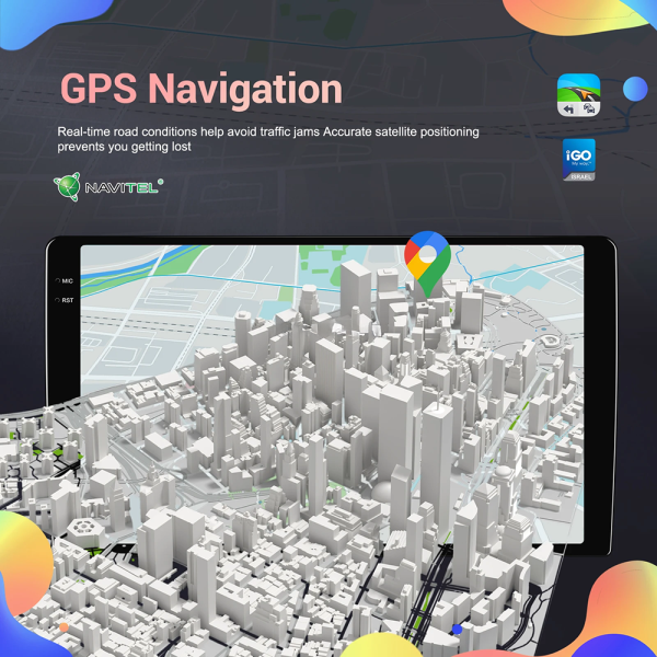Navigatie Android Universala, 4 GB RAM 64 GB ROM, Ecran tactil QLED 2K de 10.1 inchi, Android Auto & Carplay, 4G WiFi GPS DSP - imagine 15