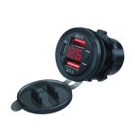 Încărcător Auto 12V/24V 56W cu buton ON/OFF, 3 Porturi USB, 1 x USB-C si 2 x USB-A, Indicator Afișaj Digital Voltaj