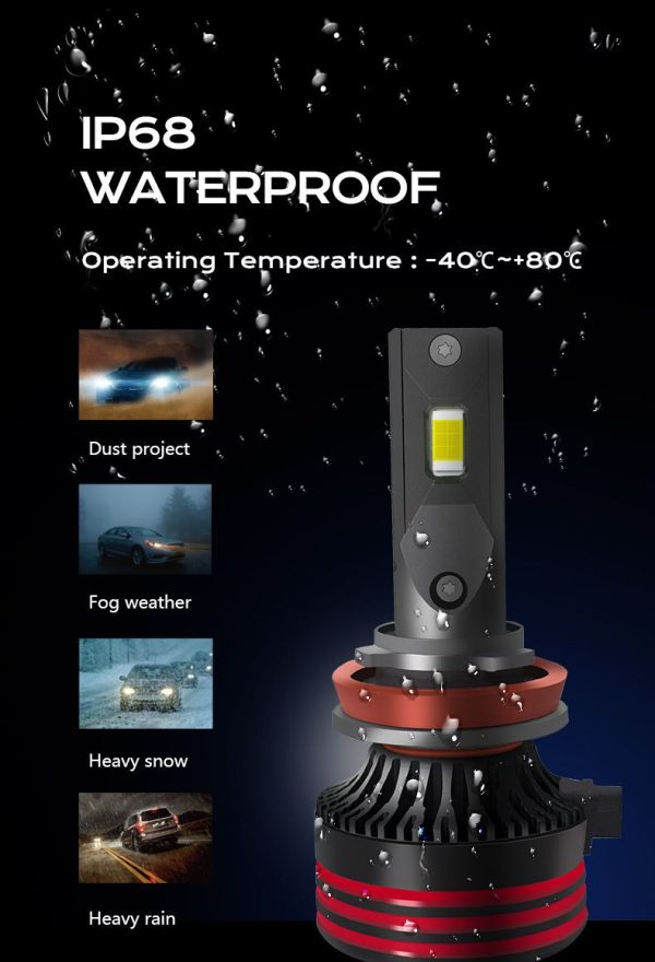 Set 2 becuri LED H7 CANBUS Auto M10PRO 6500K 24000 lumeni 130W - imagine 5