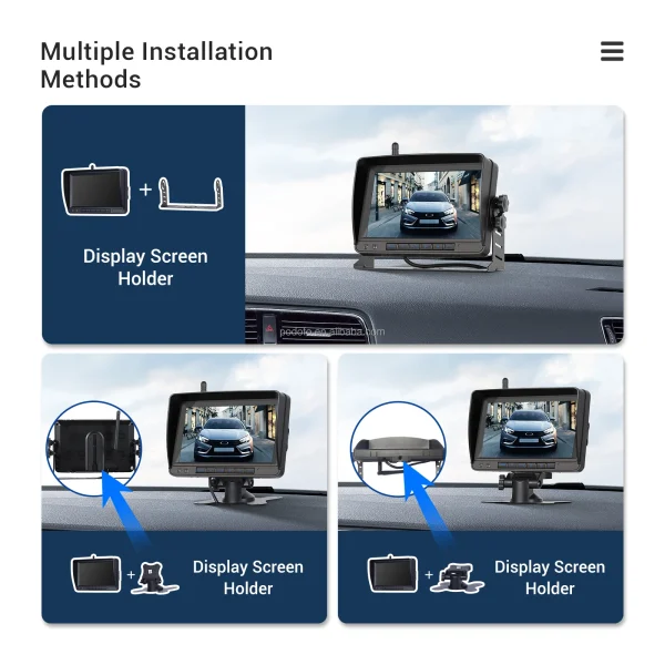 Set Kit Camera Marsarier 1080P HD Wireless, Night Vision + Monitor de 7 inchi IPS pentru vehicule de mare tonaj, Camion, Autobuz, Alimentare Bricheta - imagine 9