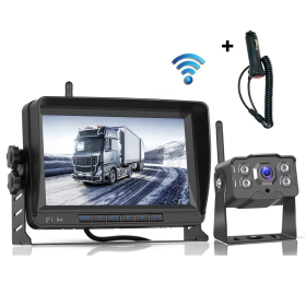 Set Kit Camera Marsarier 1080P HD Wireless, Night Vision + Monitor de 7 inchi IPS pentru vehicule de mare tonaj, Camion, Autobuz, Alimentare Bricheta