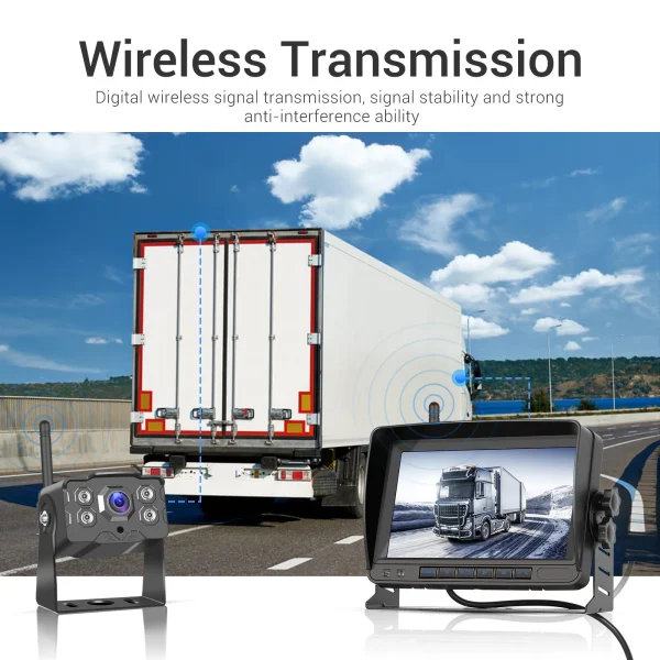 Set Kit Camera Marsarier 1080P HD Wireless, Night Vision + Monitor de 7 inchi IPS pentru vehicule de mare tonaj, Camion, Autobuz, Alimentare Bricheta - imagine 6