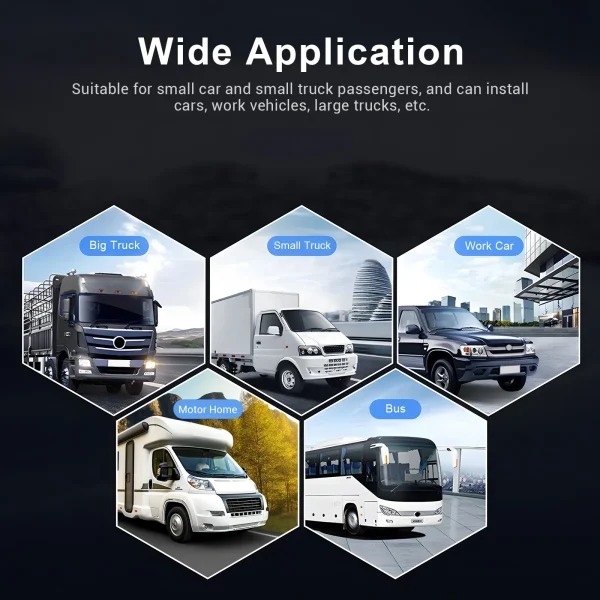 Set Kit Camera Marsarier 1080P HD Wireless, Night Vision + Monitor de 7 inchi IPS pentru vehicule de mare tonaj, Camion, Autobuz, Alimentare Bricheta - imagine 5