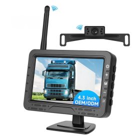 Set Kit Camera Wireless Marsarier pentru Placuta de Inmatriculare si Monitor TN de 4.3 inch, Alimentare Bricheta
