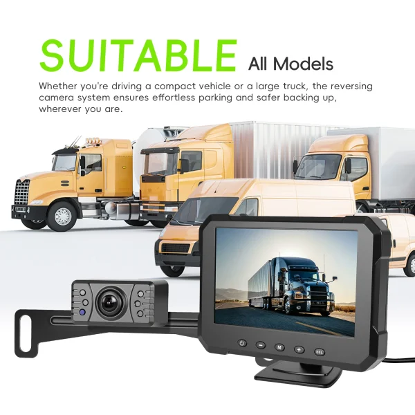 Set Kit Camera Marsarier pentru Placuta de Inmatriculare si Monitor de 5.0 inch, Conexiune FIR 8M, Alimentare Bricheta sau Directa - imagine 4